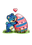 L'ours qui aime les &oelig;ufs color&eacute;s de P&acirc;ques